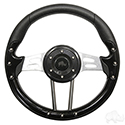 RHOX Steering Wheel, Aviator 4 Black Grip/Brushed Aluminum Spokes 13