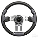 RHOX Steering Wheel, Aviator 5 Carbon Fiber Grip/Brushed Aluminum Spokes 13
