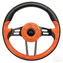 RHOX Steering Wheel, Aviator 4 Orange Grip/Black Spokes 13