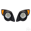 LED Factory Style Headlights with Bezels, Yamaha Drive 07-16